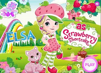 Elsa as Strawberry Shortcake - Cartoon Video Game For Kids