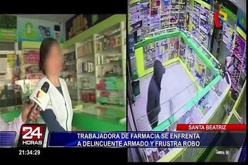 Trabajadora de farmacia frustra robo en Santa Beatriz