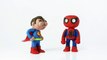Superman & Spiderman fun superheroes real life Stop Motion play doh claymation animation video