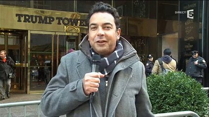 Depuis New-York, Patrick Cohen, devant le domicile de Donald Trump commente... la déco de son appartement !