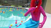 Frozen Elsa vs Ariel Little Mermaid! - Toilet Battle - Spiderman vs Joker - Funny Superheroes