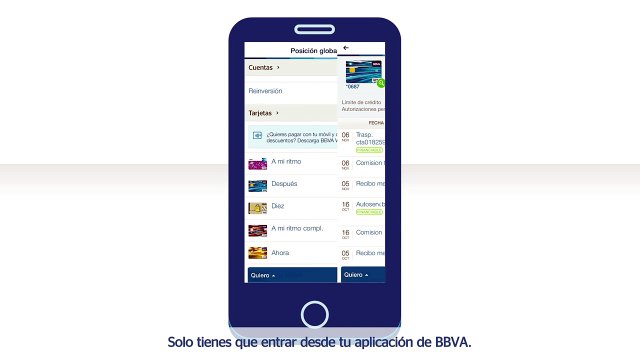 Apaga o enciende tus tarjetas desde la app móvil de BBVA