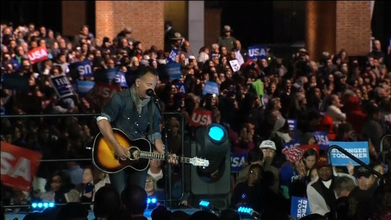 Bruce Springsteen e Jon Bon Jovi se apresentam no último evento da campanha de Hillary Clinton