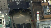 Huge sink hole closes roads in Japanese city