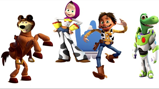 MASHA AND THE BEAR en español MASHA Y EL SOLO MICHKA & THE GOOD DINOSAUR as TOY STORY│Paint For Kids