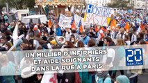 Grève des infirmiers : un millier d'infirmiers et aide-soignants dans la rue à Paris