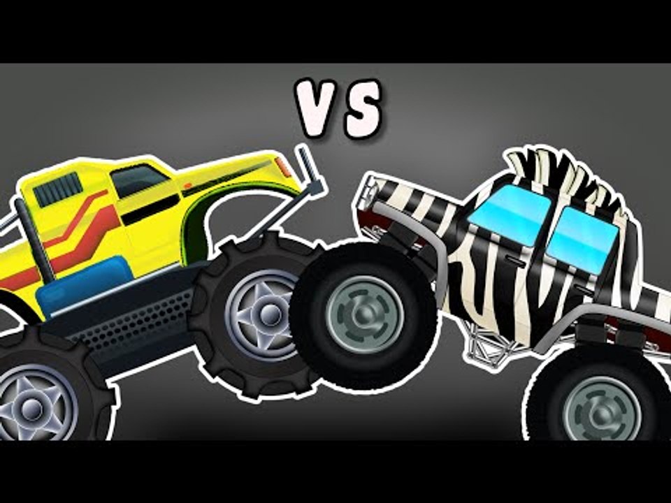 Monster Truck VS Zebra Monster Truck Monster Trucks Car Race
