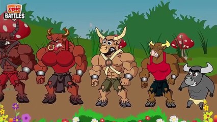 Finger Family Epic Battles Crazy Bull Man Vs Cheetah | Finger Family Nursery Rhymes
