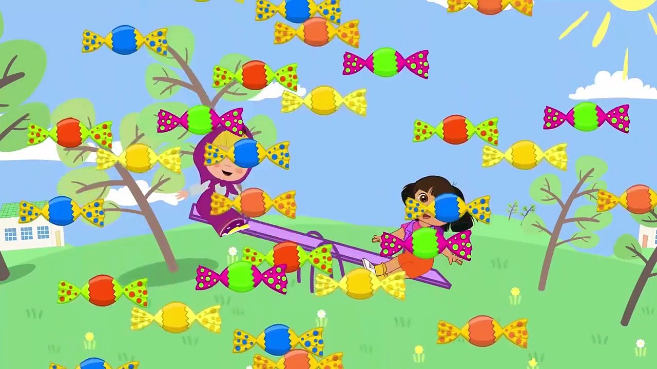 Masha And Dora A Lot Of Candy Funny Story Finger Family Nursery Rhymes