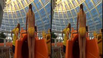 3D VR - Side by Side (SBS) HD - Annoying Orange Water Slide at Aquaticum Aquapark - Google Cardboard