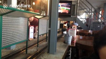 Who needs bar staff when you've got a 'beer train'?