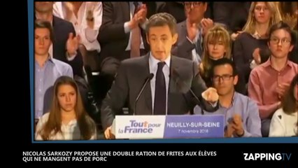 Nicolas Sarkozy contre les menus de substitution, il propose "une double ration de frites" (Vidéo)