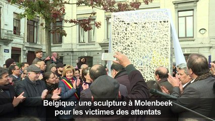 Download Video: Une sculpture à Molenbeek pour les victimes des attentats