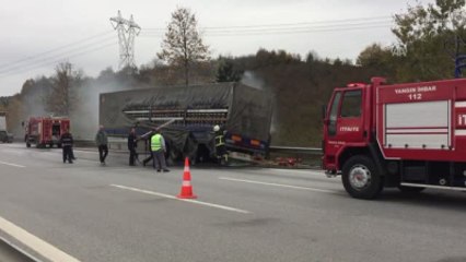 Tem Otoyolunda Tır Yangını