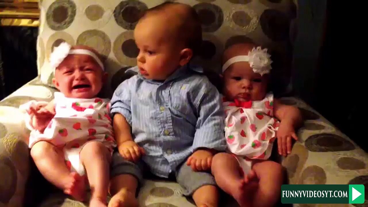 Adorably Confused Baby Meets Twins