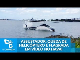 Assustador: queda de helicóptero é flagrada em vídeo no Havaí