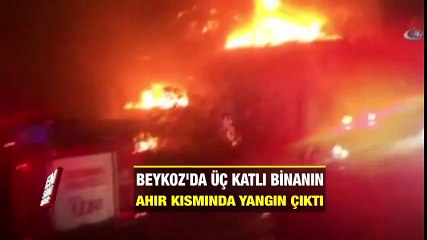 Beykoz'da üç katlı binanın ahır kısmında yangın çıktı
