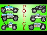 Monster Police Vehicles | Monster Truck | Learn Police Vehicles