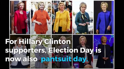 Election Day is also pantsuit day for Clinton supporters