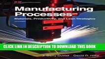 Best Seller Manufacturing Processes: Materials, Productivity, and Lean Strategies Free Read