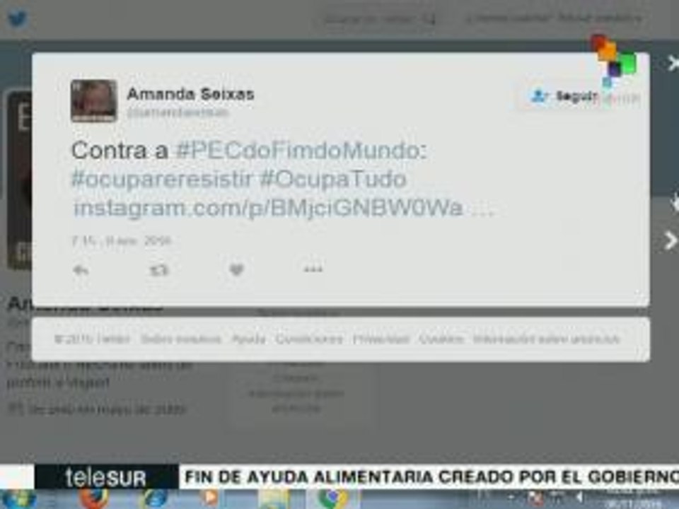 Brasil: artistas rechazan con video enmienda PEC-241