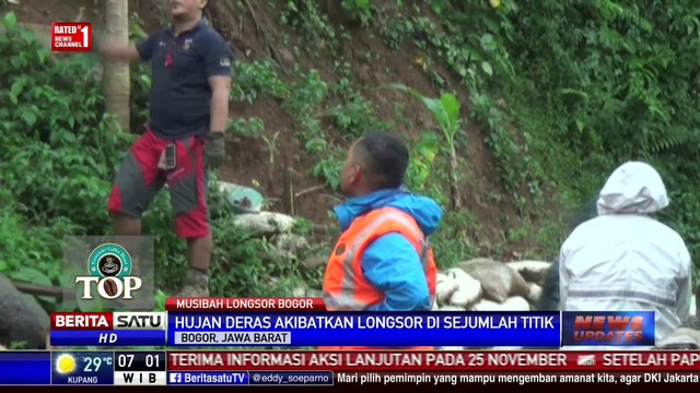 Longsor Landa Sejumlah Titik di Bogor Akibat Hujan Deras