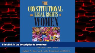 Best books  The Constitutional and Legal Rights of Women: Cases in Law and Social Change online to