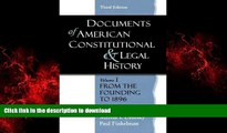 Read books  Documents of American Constitutional and Legal History: Volume 1: From the Founding to