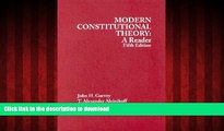 Best book  Modern Constitutional Theory: A Reader 5th Edition online to buy