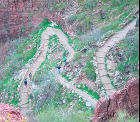 Hiking Bright Angel Trail Ascent - Informational Video - Rest houses Colorado River to South Rim
