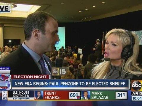 Election 2016: Paul Penzone speaks to ABC15 after defeating Joe Arpaio for Maricopa County Sheriff