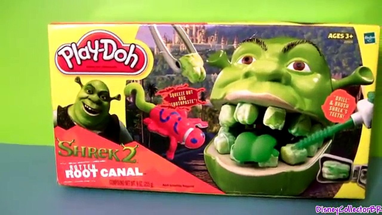 Play Doh Shrek 2 Rotten Root Canal Playset Dentist Dr Drill N Fill Play Dough Comparison toys Review