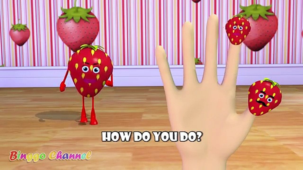 Strawberry Fruit 3D Finger Family | Nursery Rhymes | 3D Animation In HD From Binggo Channel