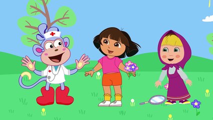 Masha And Dora Dinosaur Paw Patrol 2 Funny Story Finger Family Nursery Rhymes