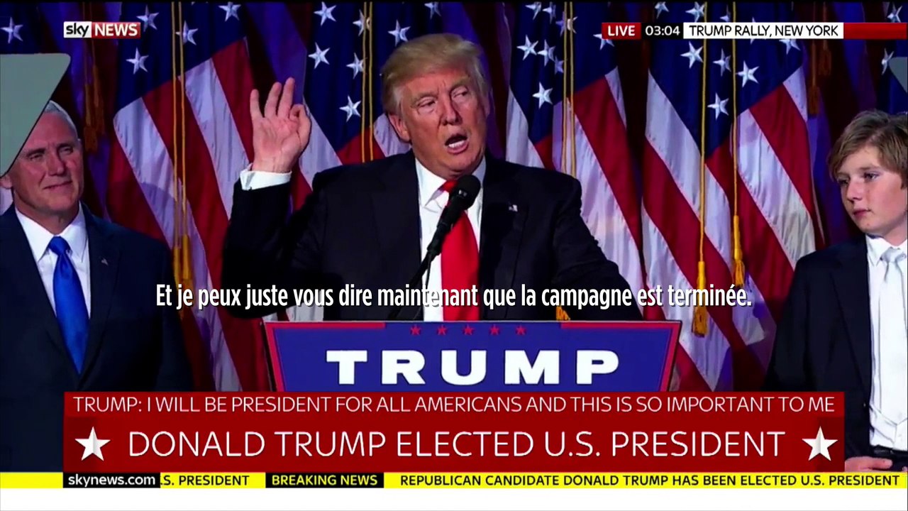 Élection américaine :  les premiers mots de Donald Trump, président des États-Unis