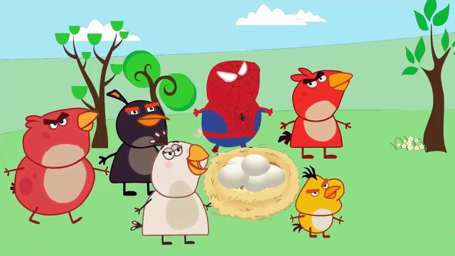 Peppa Pig Sipderman vs Peppa Pig Angry Birds Finger Family Song ~ Superheroes Cartoon for Kids