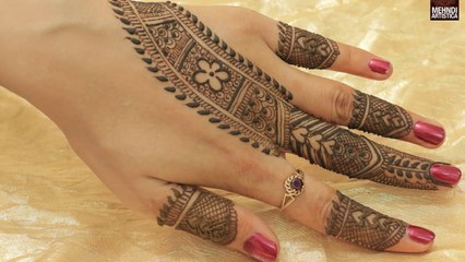 Easy Beautiful Designer Belt Mehndi Designs For Hands_Stunning Latest Mehendi Art