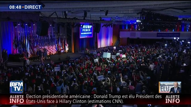 L'arrivée très solennelle du président Donald Trump à son QG de New York