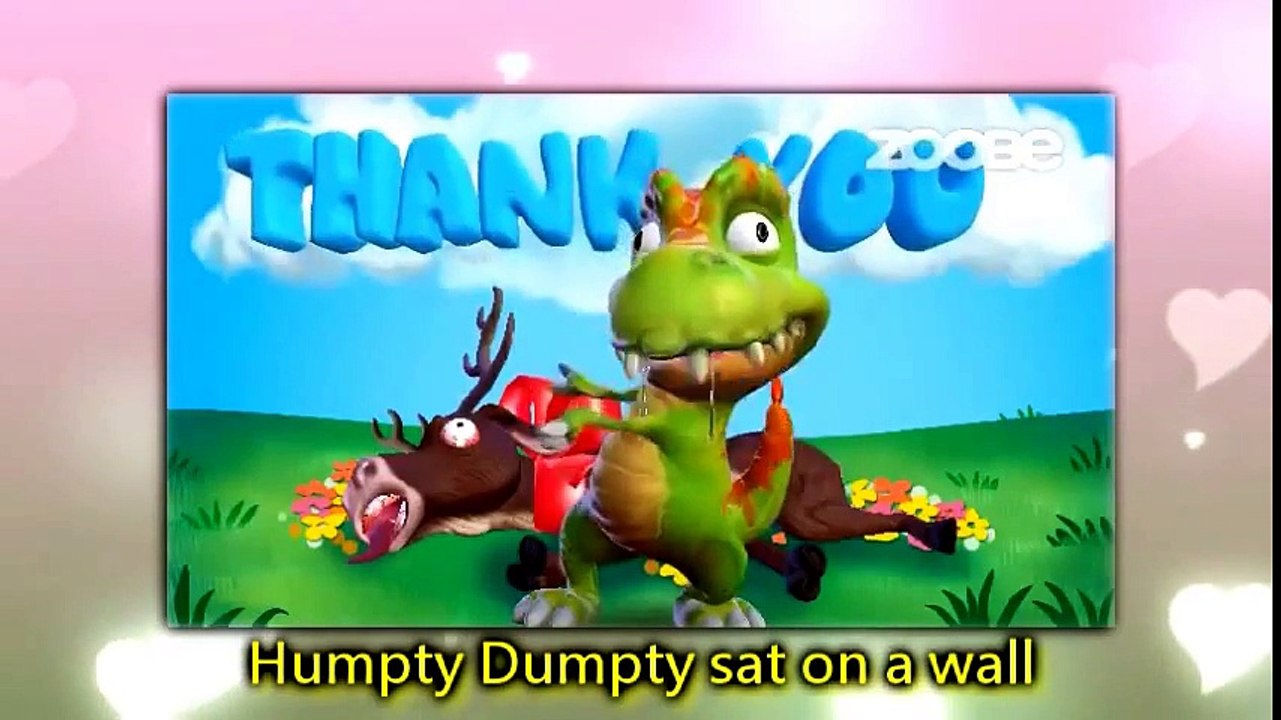 Humpty Dumpty Dinosaur Version -3D Animation English Nursery Rhyme songs For Children with Lyris