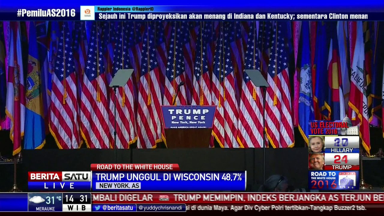 Trump Tiba di Posko Pemenangan Pilpres AS