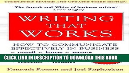 [PDF] Writing That Works, 3e: How to Communicate Effectively in Business Full Collection