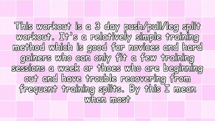 3 Day Push/Pull/Legs Split