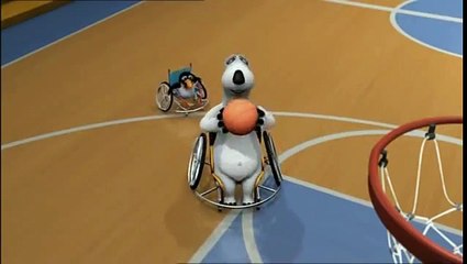 [22] Animated Cartoon Bernard Bear - Basketball Wheels - All Languages