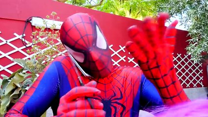 Cuidar al Bebe! Frozen Elsa vs Hombre Araña & Deadpool c/ Hulk & Guason