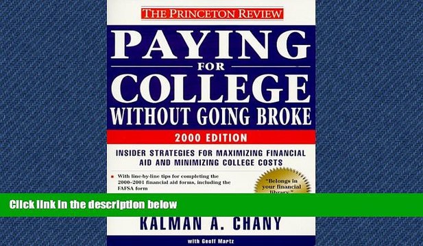 READ book Princeton Review: Paying for College Without Going Broke, 2000 Edition (Paying for