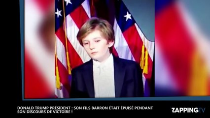 Donald Trump président : Son fils prêt à s’endormir lors de son discours, Twitter s’enflamme (Vidéo)