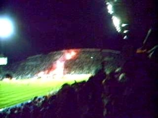 vélodrome après le but de niang