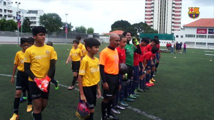 El partit entre les FCB Escola de Singapur i Nova Delhi