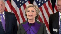 Hillary Clinton gives concession speech: 'I'm sorry we did not win.'