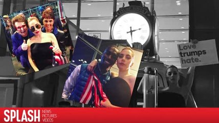 Lady Gaga Protests President Elect Donald Trump in New York City